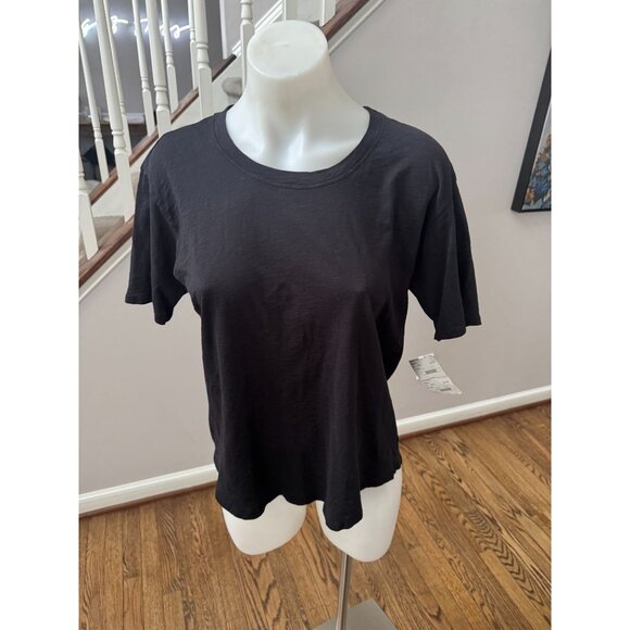 NWT Velvet by Graham & Spencer Short Sleeve Vintage Slub Tee Black Size Small - Picture 1 of 3